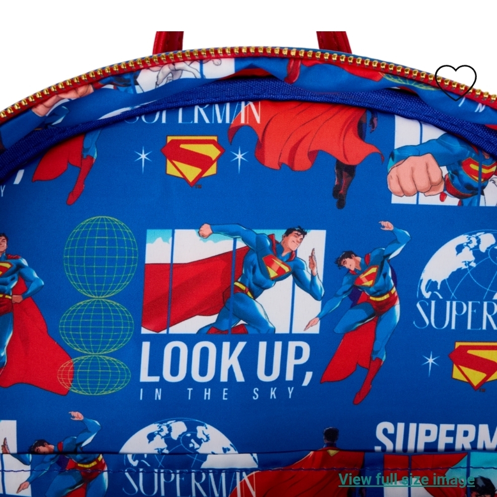 Loungefly Blue and Red Superman Backpack Full Size - Picture 8 of 10